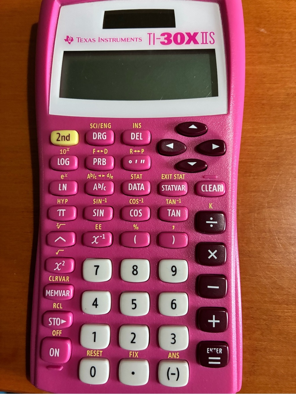 Texas Instruments pink TI-30X IIS scientific calculator